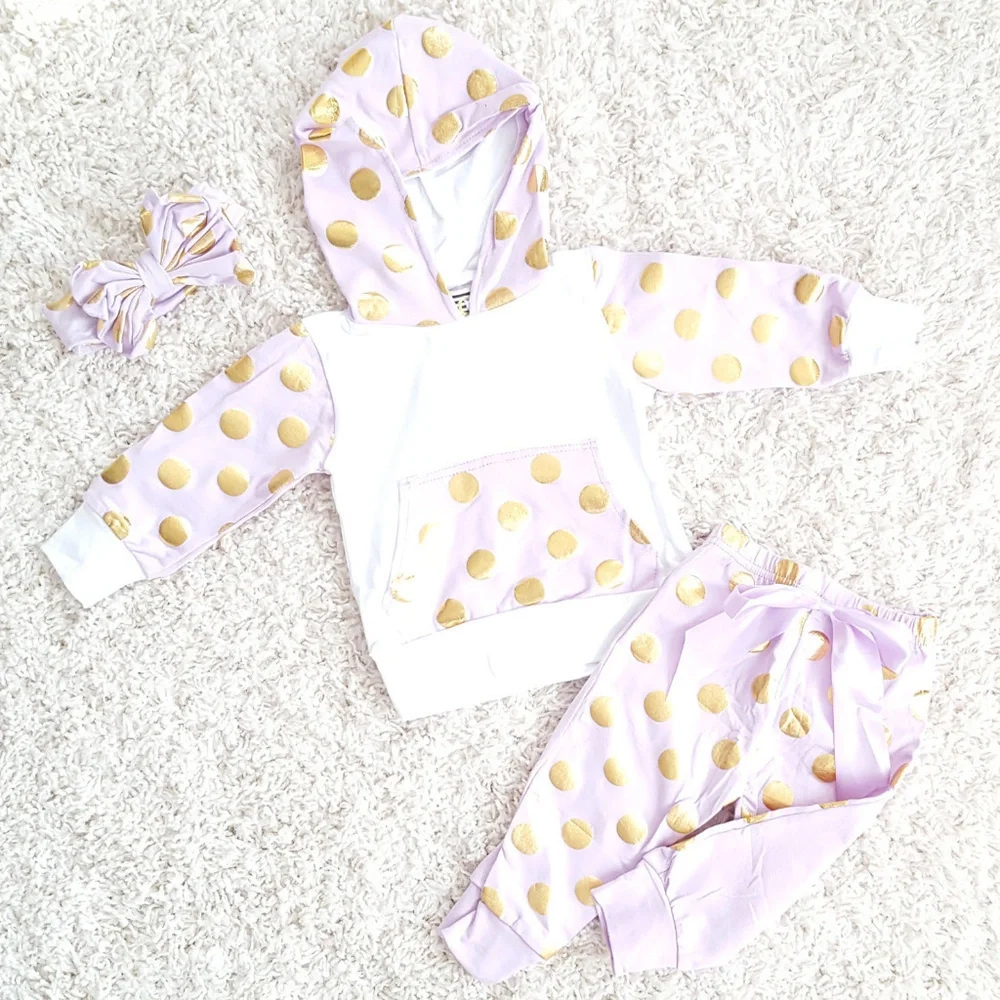 Baby Girls Lavender & Gold Hoodie Set 12-18M